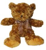 brown curly plush bear